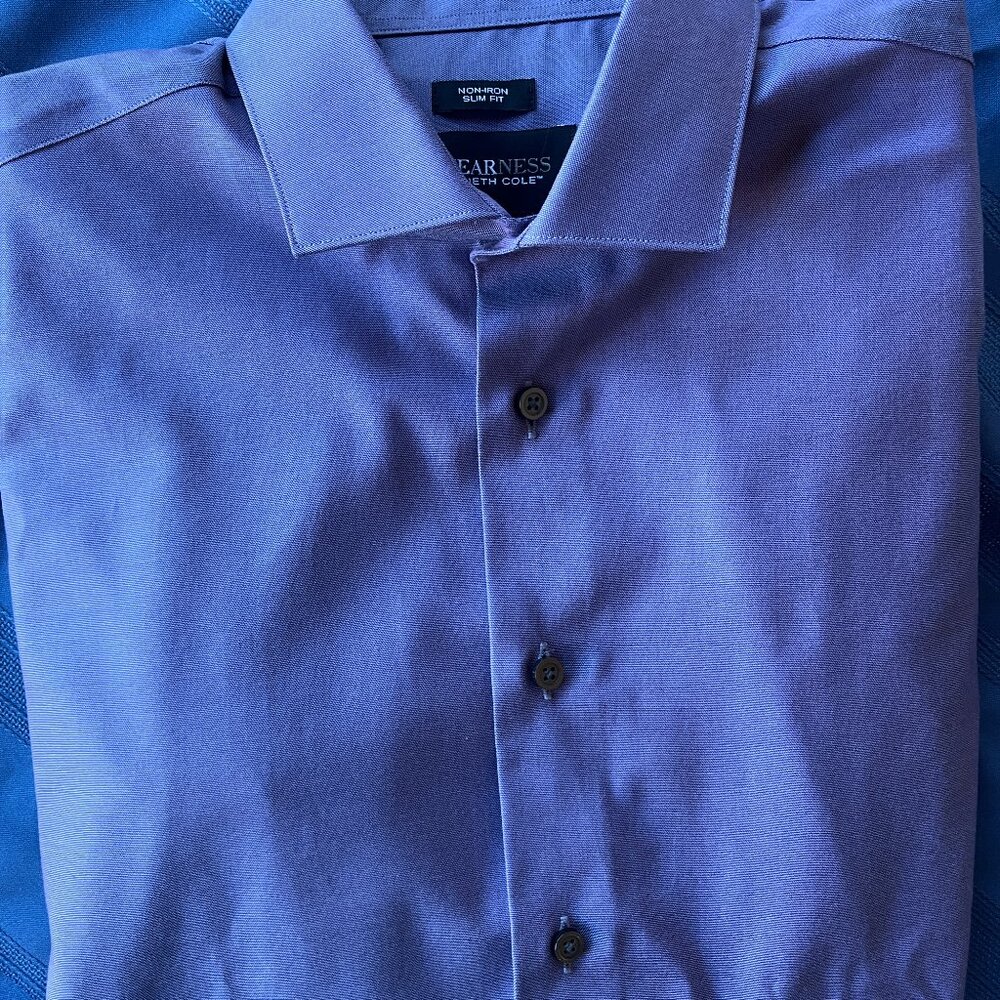 Kenneth Cole Awearness Men's Dress Shirt - blue Size 16 Slim Fit - Picture 2 of 8